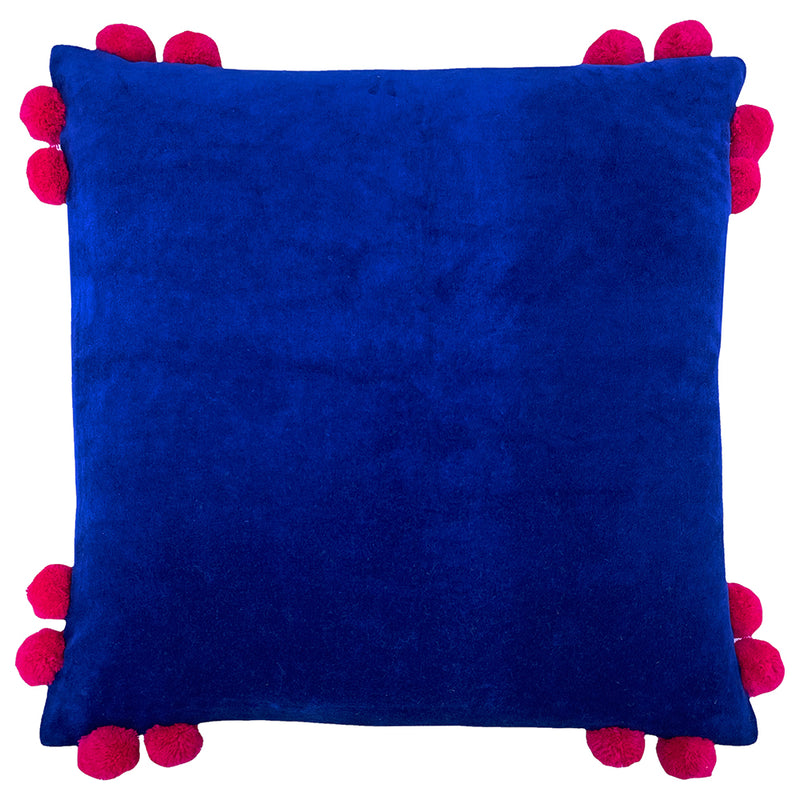 Hoola Pom-Pom Cushion Blue/Pink