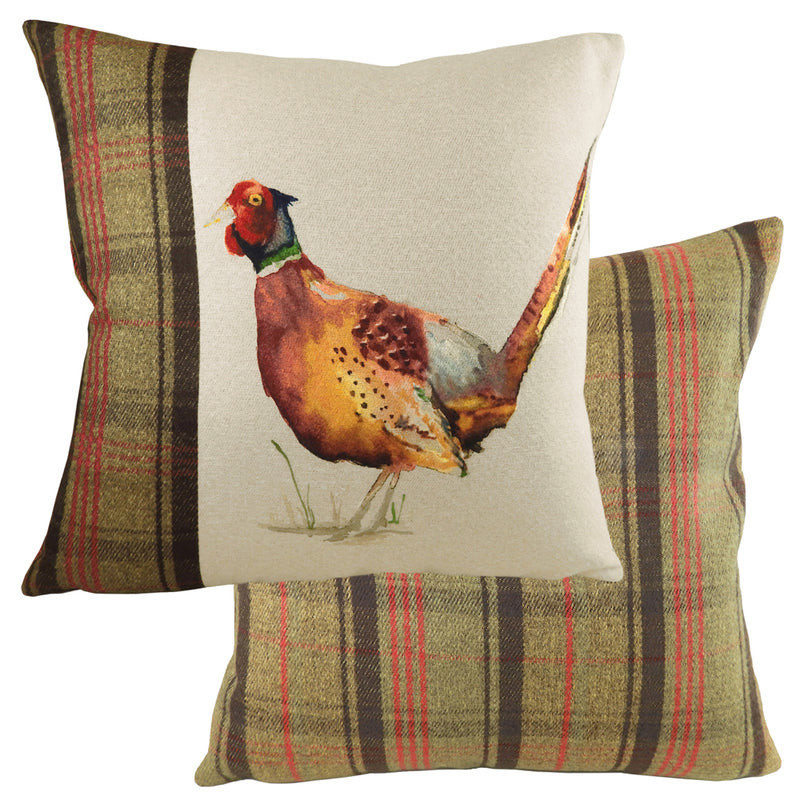 Hunter Pheasant Square Cushion Multicolour