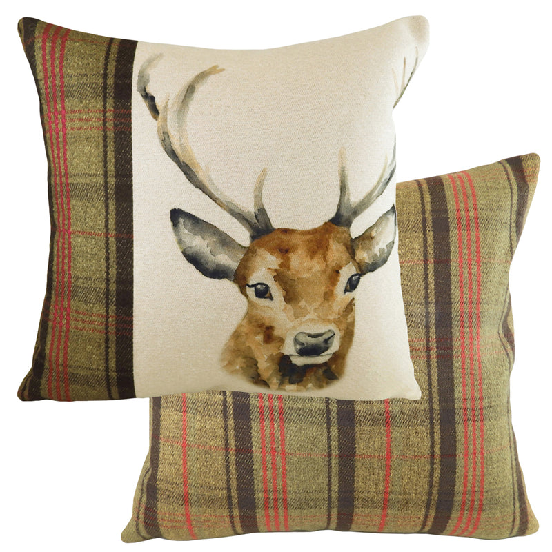 Evans Lichfield Hunter Stag Square Cushion Cover in Sand