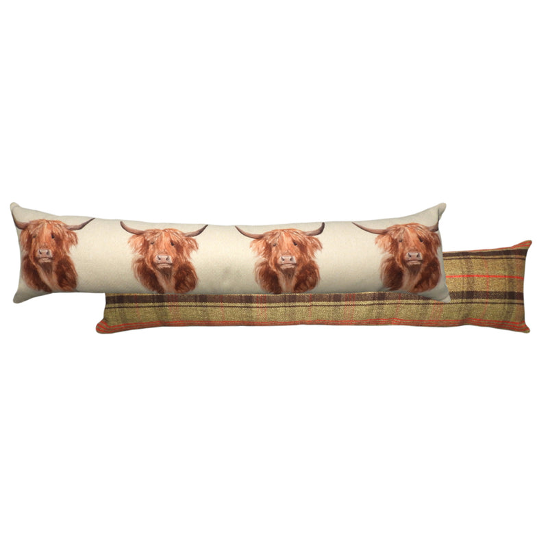 Evans Lichfield Hunter Highland Cow Draught Excluder in Brown