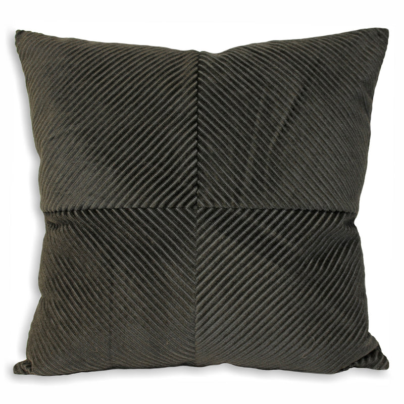 Paoletti Infinity Diamond Ribbed Cushion Cover in Charcoal