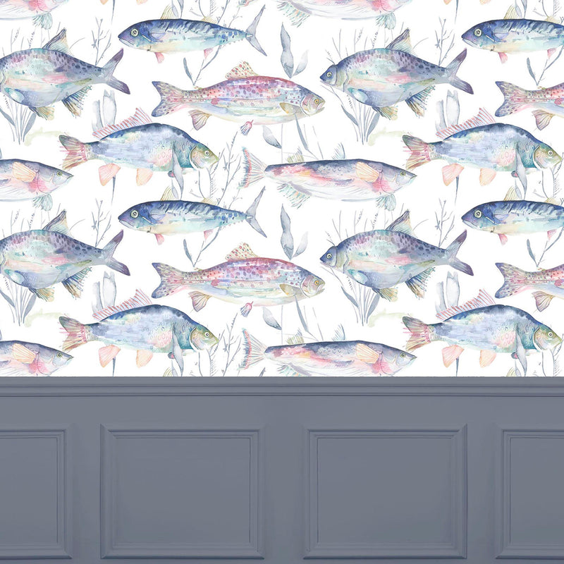 Voyage Maison Ives Waters 1.4m Wide Width Wallpaper in Abalone
