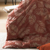 Japandi Leaf Geometric Duvet Cover Set Red Clay