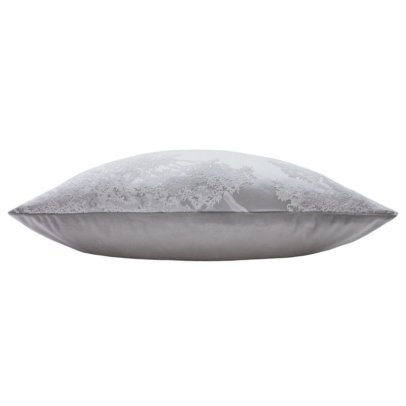 Ashley Wilde Japonica Satin Jacquard Cushion Cover in Silver