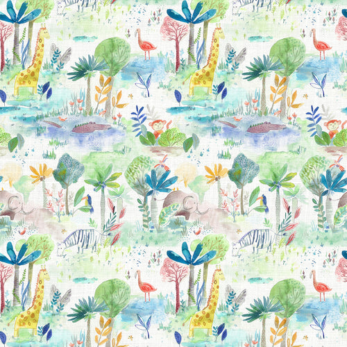 Voyage Maison Jungle Fun Printed Cotton Fabric in Primary