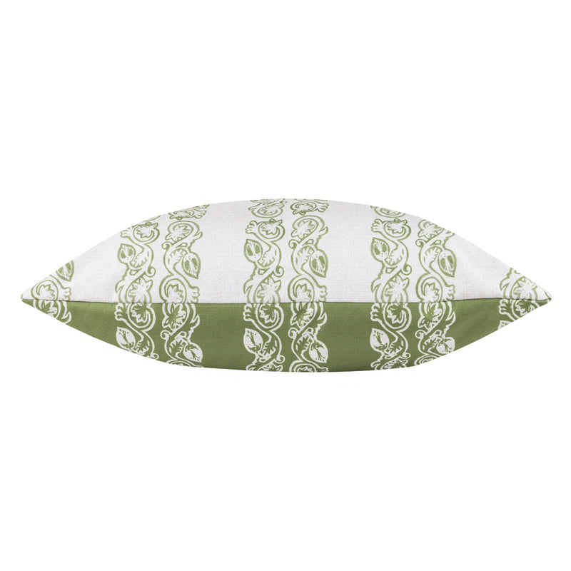 Paoletti Kalindi Stripe Outdoor Cushion Cover in Olive