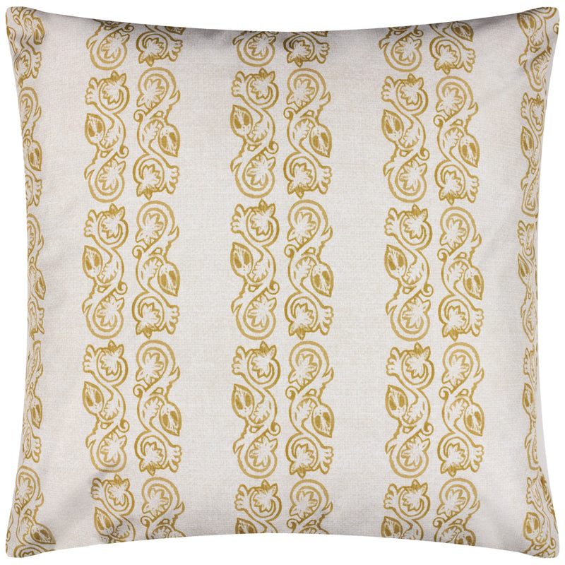 Paoletti Kalindi Stripe Outdoor Cushion Cover in Saffron