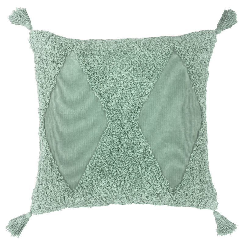 furn. Kantha Tufted Diamond Cushion Cover in Eucalyptus