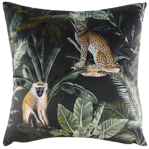 Evans Lichfield Kibale Jungle Animals Cushion Cover in Onyx