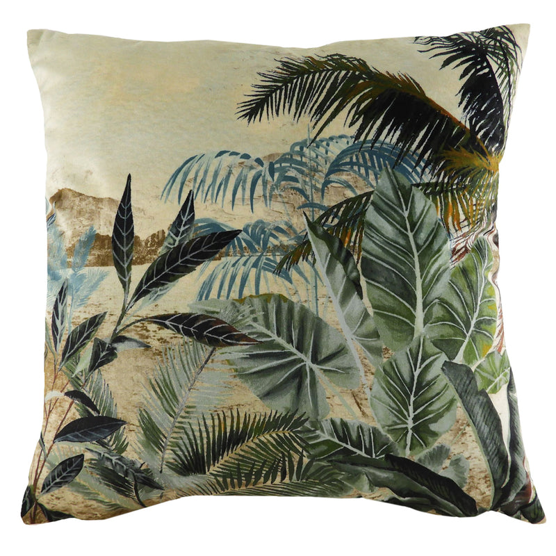 Evans Lichfield Kibale Tropical Cushion Cover in Green