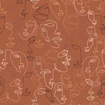 furn. Kindred Abstract Faces Duvet Cover Set in Apricot