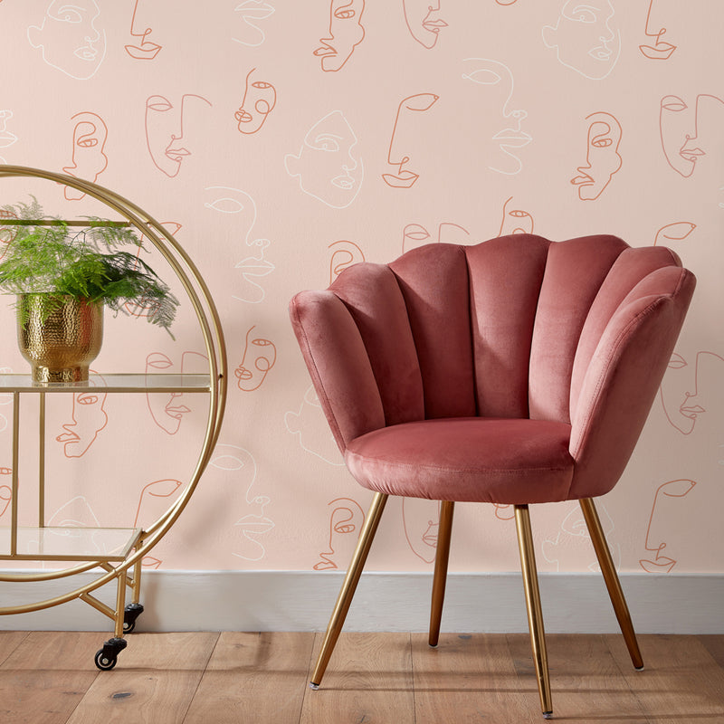 furn. Kindred Wallpaper in Blush Pink