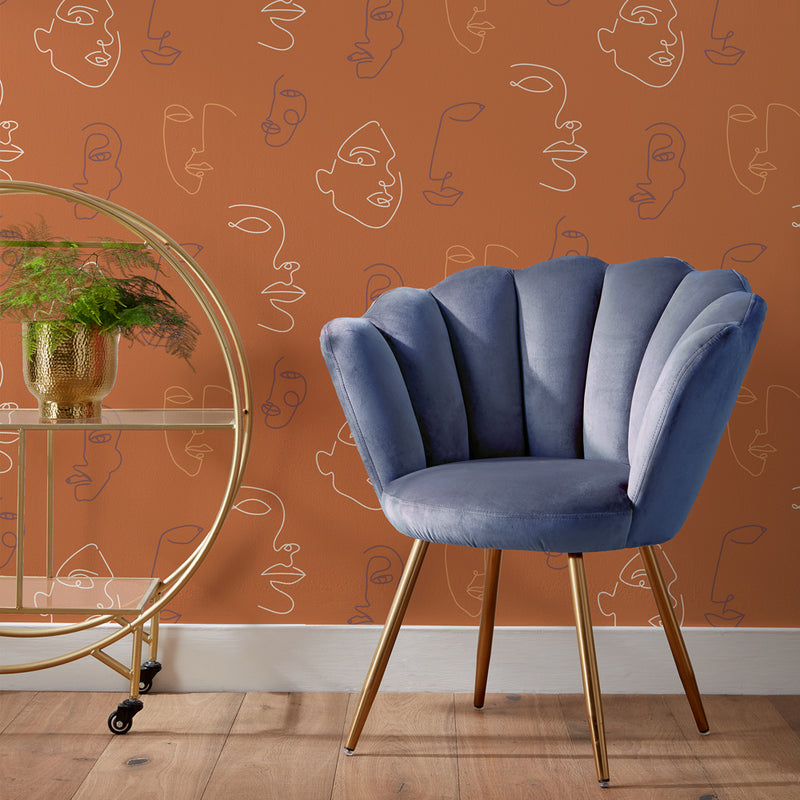 furn. Kindred Wallpaper in Terracotta/Coral