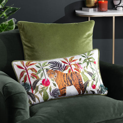 Wylder Kali Jungle Tiger Cushion Cover in Ivory