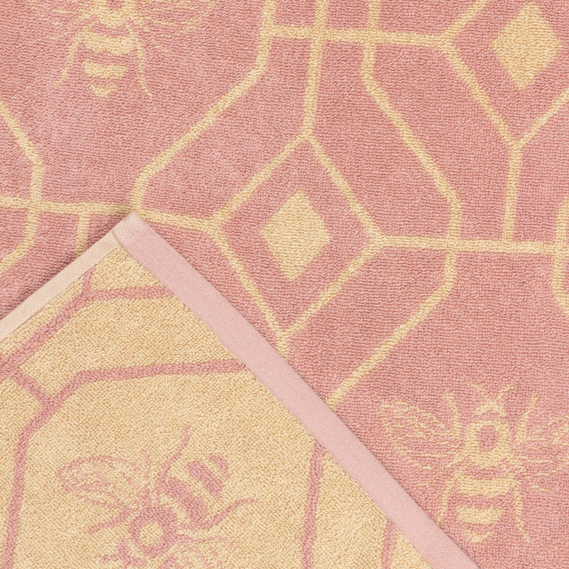 Bee Deco Geometric Jacquard Towels Blush