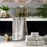 Paoletti Cleopatra Egyptian Cotton Towels in Silver