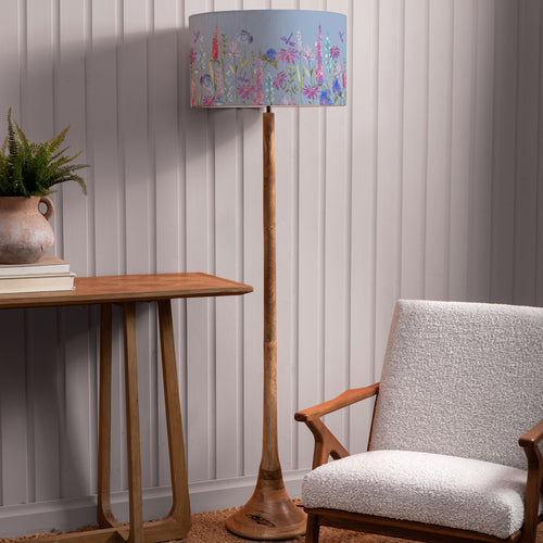 Floral Brown Lighting - Kinross  & Florabunda Eva  Complete Floor Lamp Mango/Bluebell Voyage Maison