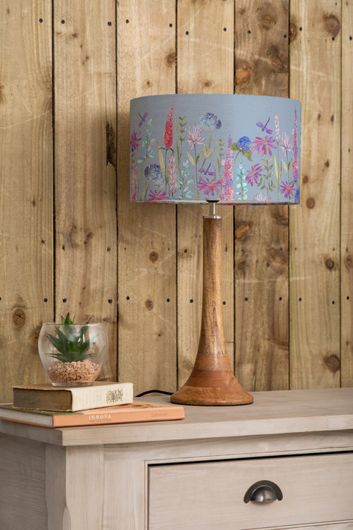 Floral Brown Lighting - Kinross Small & Florabunda Eva  Complete Table Lamp Mango/Bluebell Voyage Maison