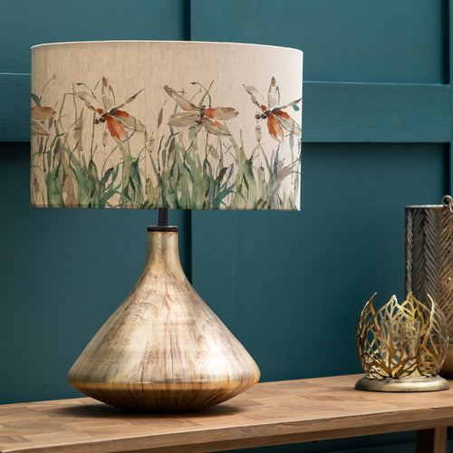 Floral Gold Lighting - Luna  & Nightingale Eva  Complete Table Lamp Glass/Peridot Voyage Maison