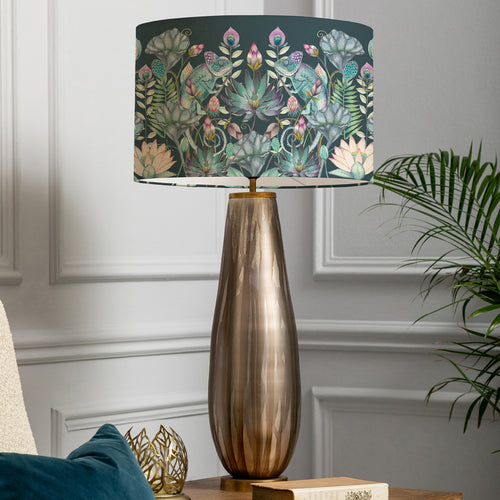 Floral Gold Lighting - Minerva  & Osawi Eva  Complete Table Lamp Glass/Emerald Voyage Maison