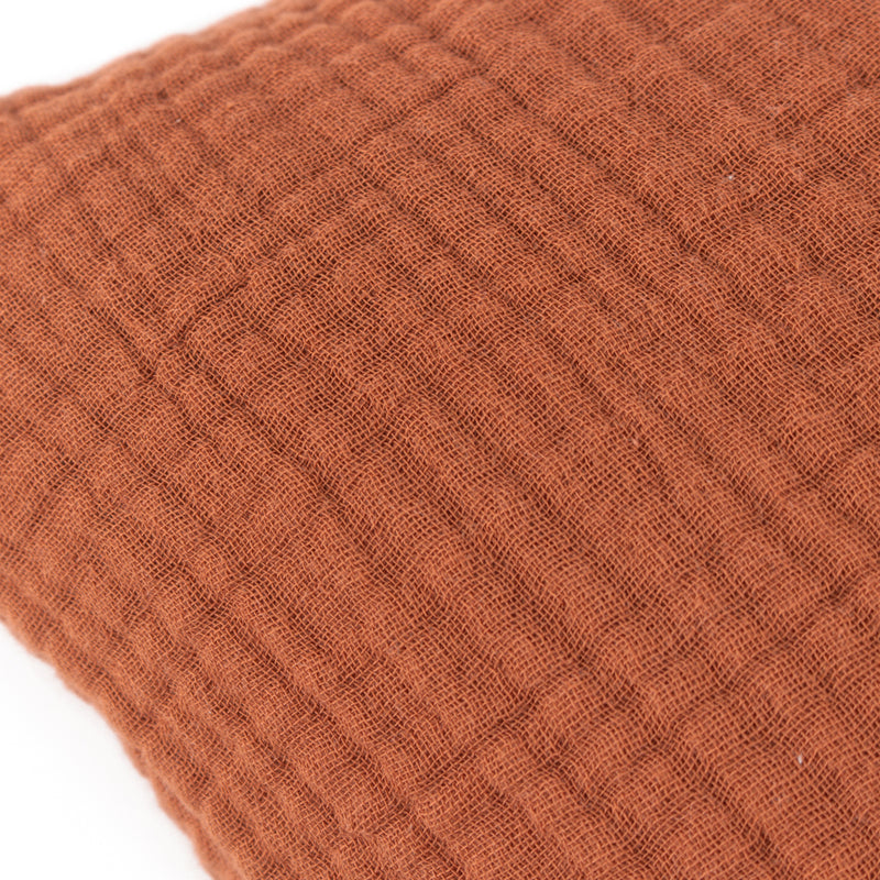 Yard Lark Muslin Crinkle Cotton Cushion Cover in Pecan