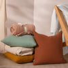 Yard Lark Muslin Crinkle Cotton Cushion Cover in Pecan