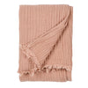 Plain Pink Throws - Lark Muslin Cotton Oversized Throw Pink Clay Yard