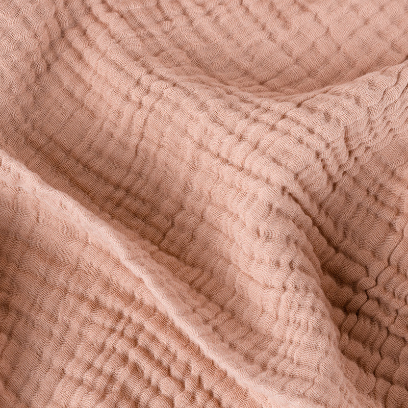 Plain Pink Throws - Lark Muslin Cotton Oversized Throw Pink Clay Yard