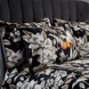 EW by Edinburgh Weavers Lavish Floral Printed Piped Cotton Sateen Pillowcase Pair in Noir