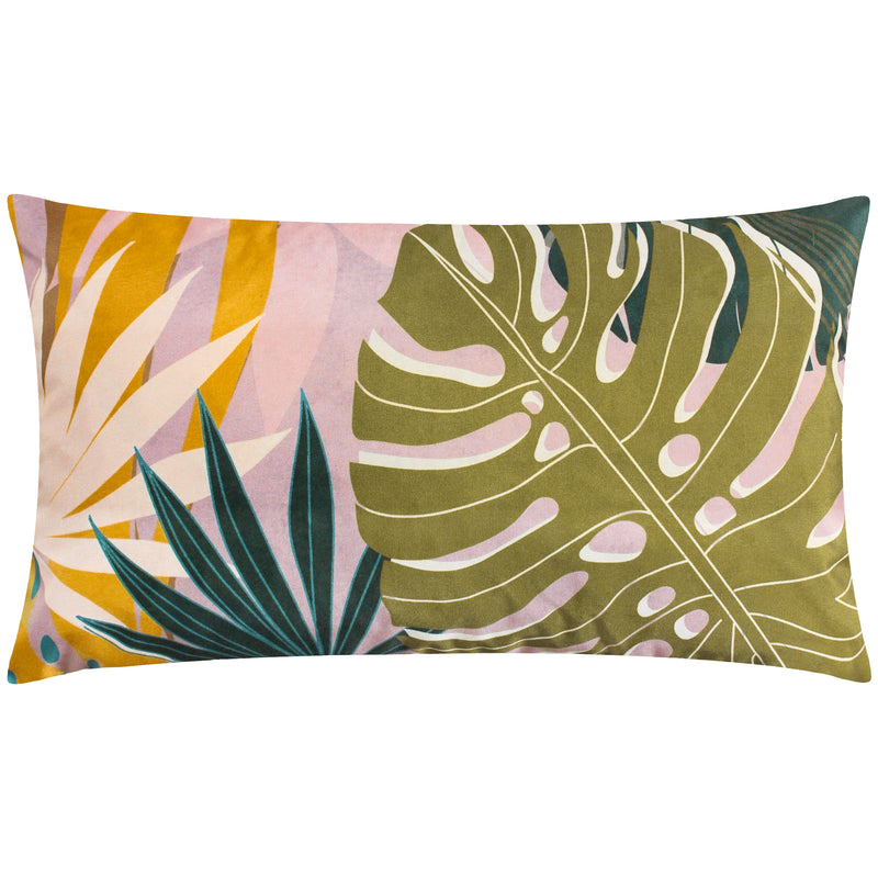 Leafy Rectangular Outdoor Cushion Blush