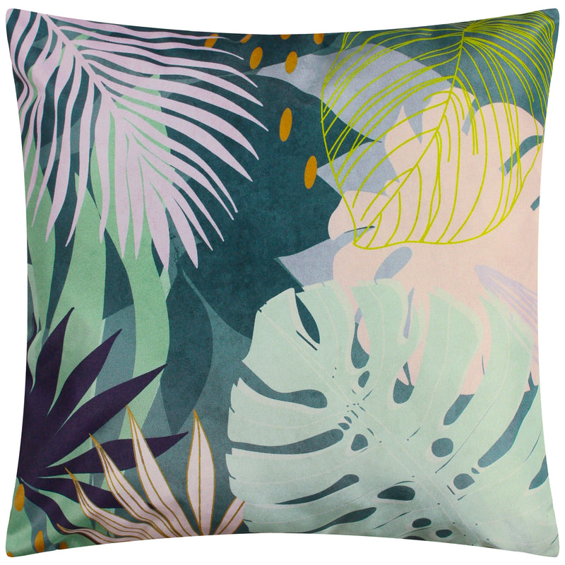Jungle Blue Cushions - Leafy Outdoor Cushion Cover Teal furn.