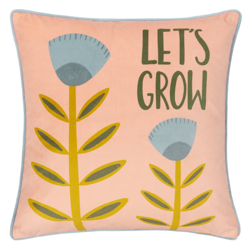 little furn. Let's Grow Piped Velvet Cushion Cover in Pink