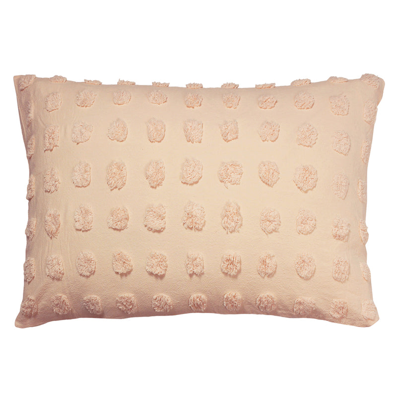 Linen House Haze Tufted Pillowcase in Peach