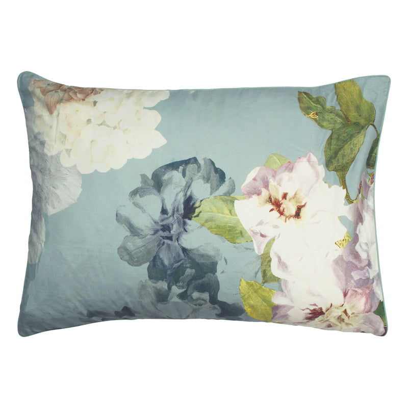Linen House Lena Floral Pillowcase in Blue