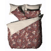 Linen House Taira Cord Piped Floral 100% Cotton Duvet Cover Set in Rhubarb/Mocha/Clay