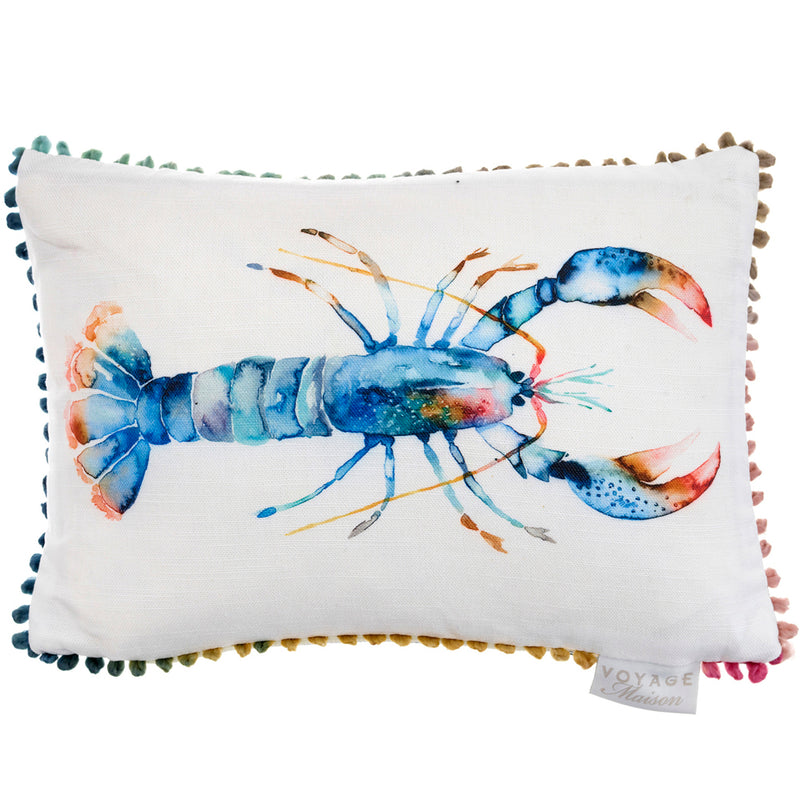 Voyage Maison Lobster Small Printed Cushion Cover in Cobalt