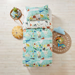 little furn. Love Our Earth Kids 100% Cotton Duvet Cover Set in Blue