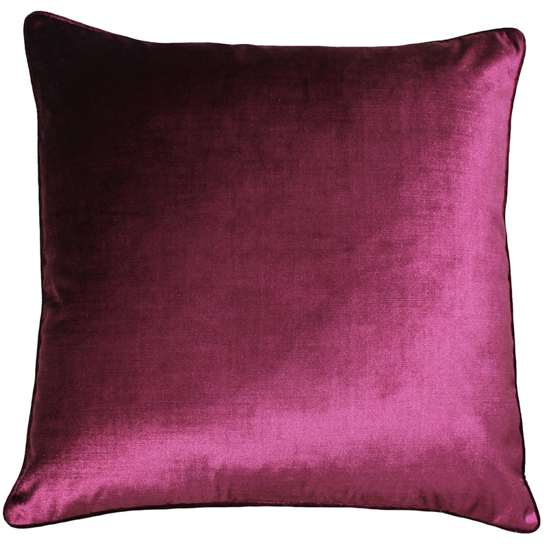 Luxe Velvet Piped Cushion Cranberry