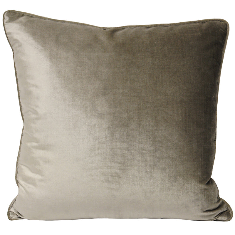 Luxe Velvet Piped Cushion Mink