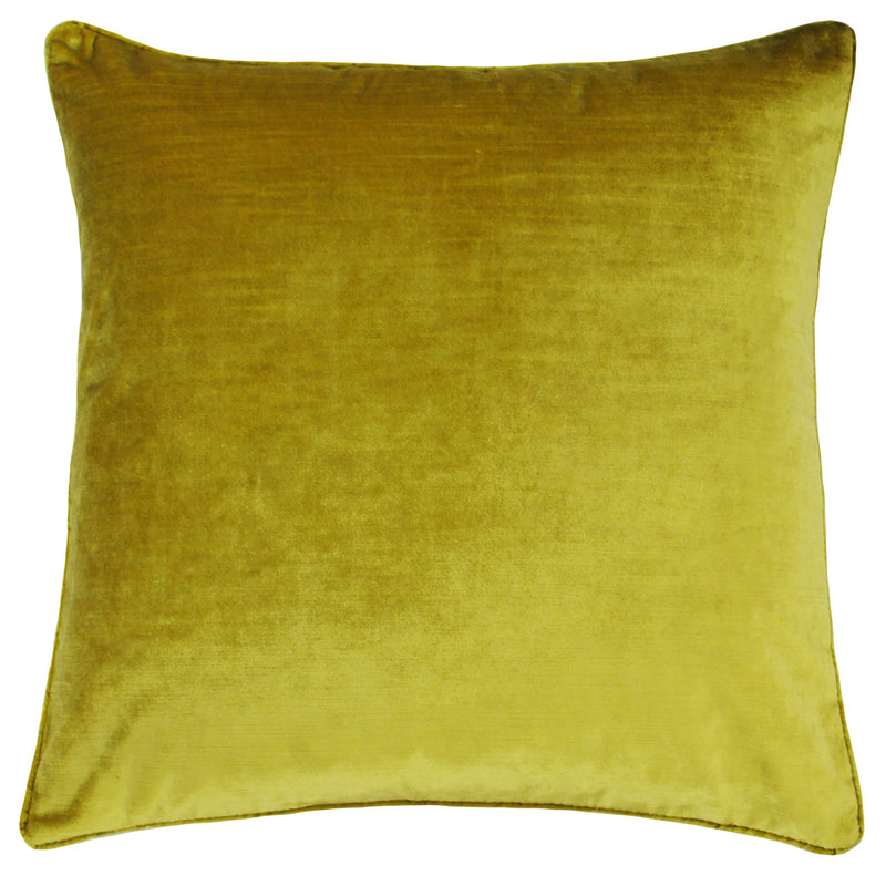 Paoletti Luxe Velvet Piped Cushion Cover in Ochre