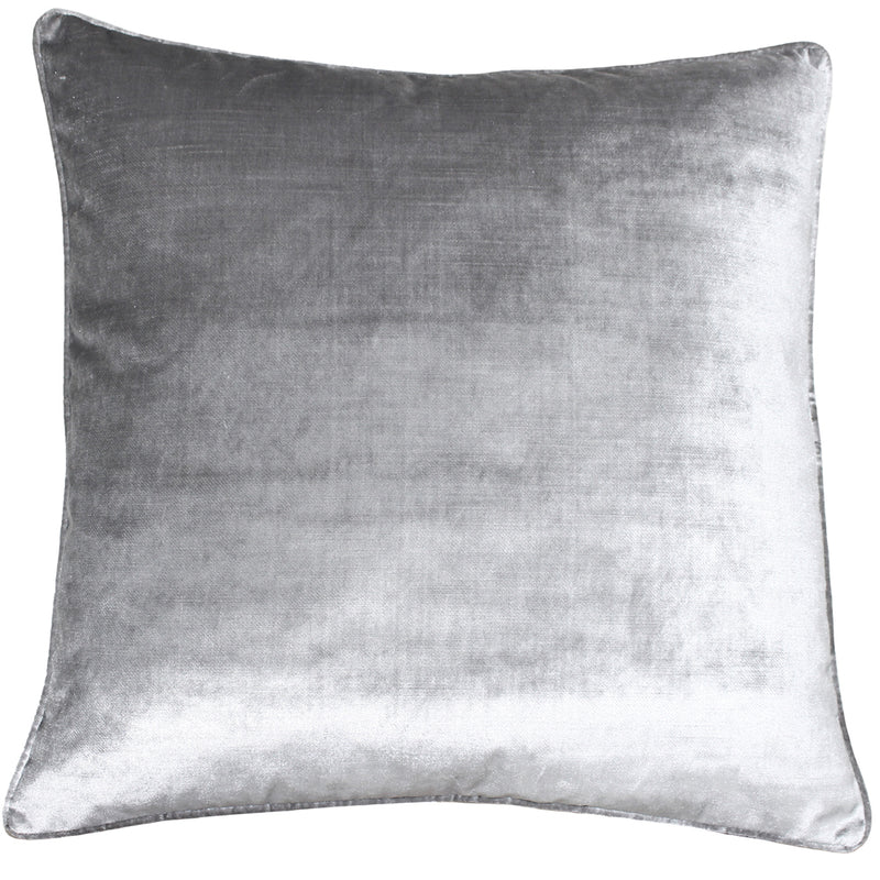 Paoletti Luxe Velvet Piped Cushion Cover in Silver
