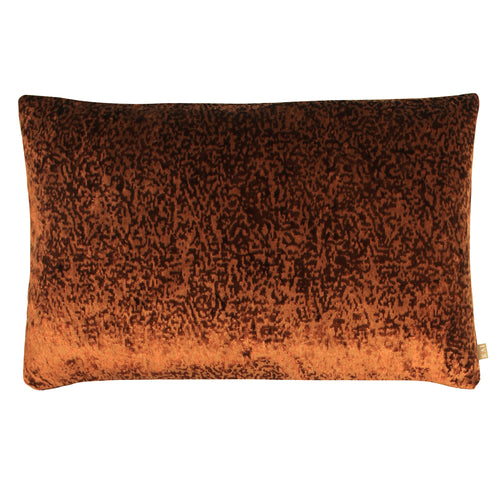 Kai Lynx Velvet Jacquard Rectangular Cushion Cover in Rust