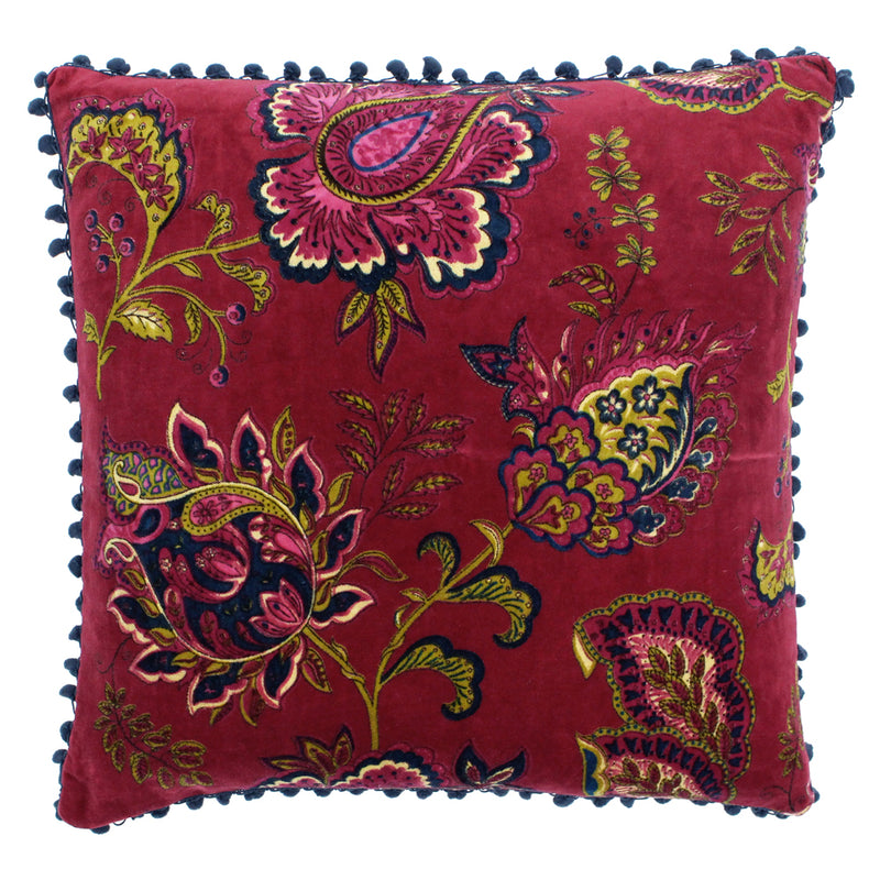Paoletti Malisa Paisley Cushion Cover in Pomegranate