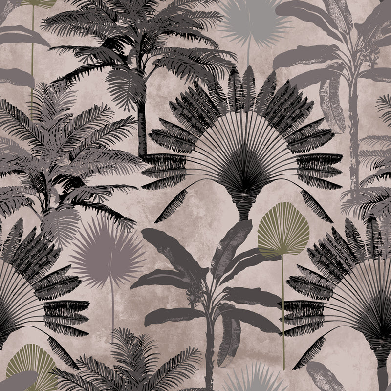 furn. Malaysian Palm Duvet Cover Set in Blush