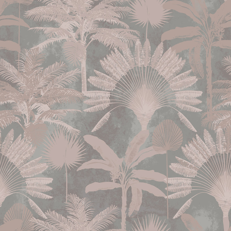 Malaysian Palm Duvet Cover Set Blush