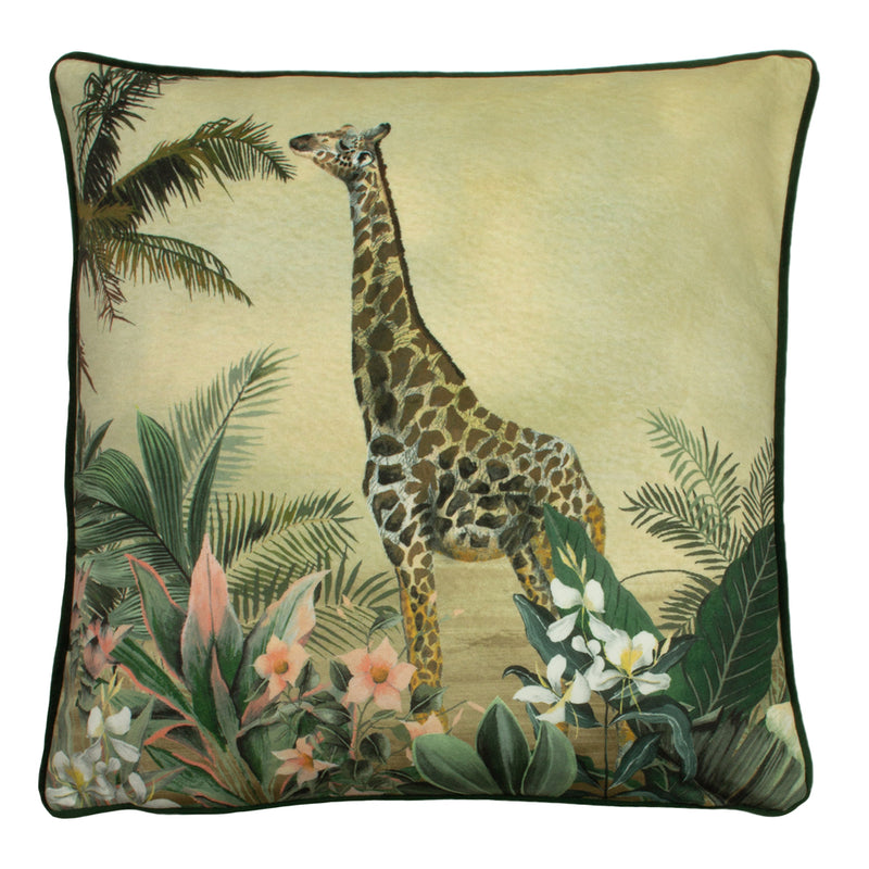 Manyara Giraffe Square Cushion Multicolour