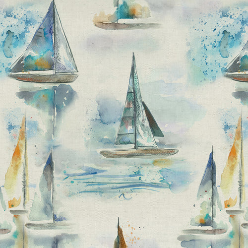 Voyage Maison Marine Sail Printed Cotton Fabric in Natural