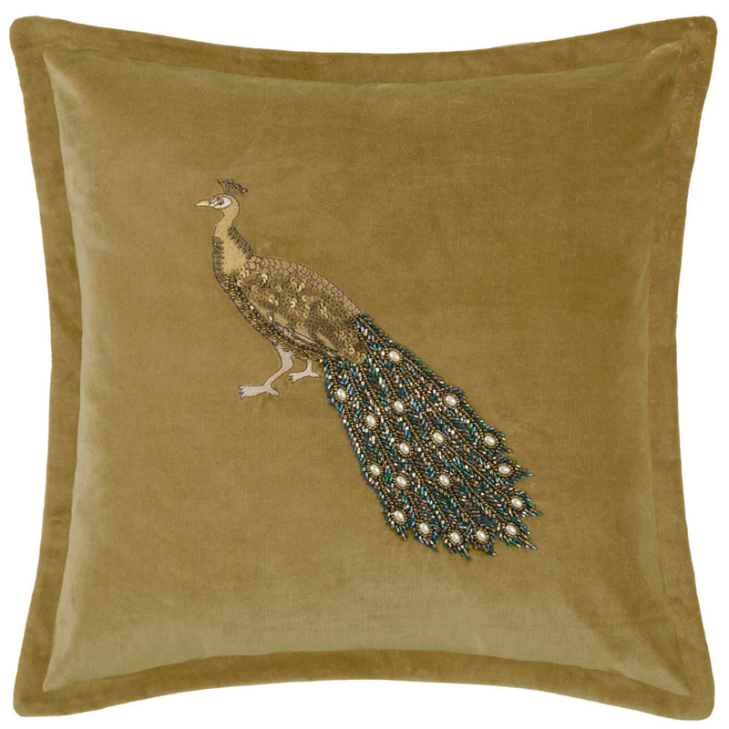 Voyage Maison Mayura Embroidered Cushion Cover in Mustard