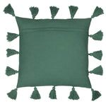 furn. Medina Velvet Tasselled Cushion Cover in Juniper Green