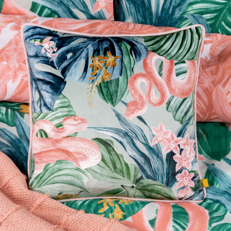 furn. Medinilla Tropical Cushion Cover in Sage/Blush